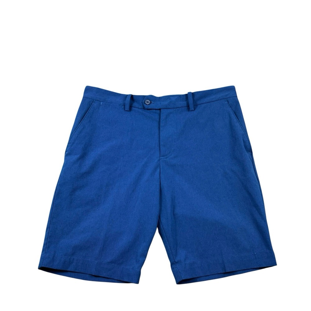 J.Lindeberg Blue Vent Mens Flat Front Performance Golf Shorts 31 GMPA09698